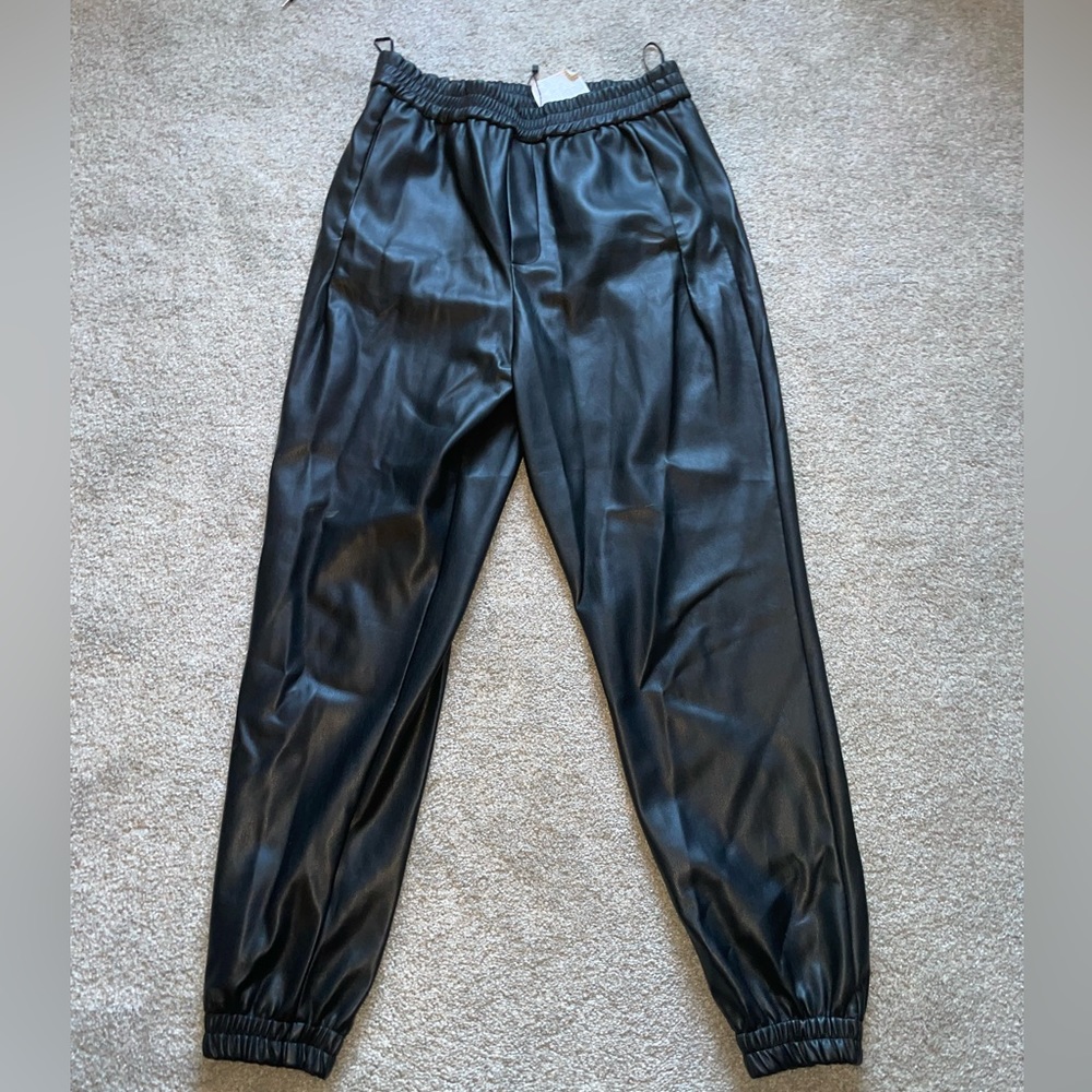 ZARA , Women’s M Black Leather Pants/Jumper